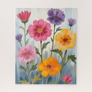 Watercolor Wilde Bloemen Schilderij van een Bloe Legpuzzel