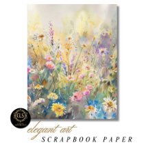 Watercolor Wilde Bloemen Scrapbook Papier