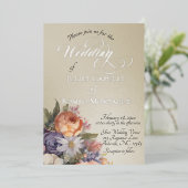 Watercolor Wilde Bloemen - Tarwe Folie Uitnodiging (Staand Voorkant)