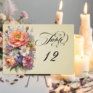 Watercolor Wilde Bloemen - Tarwe Kaart