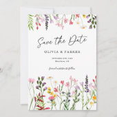 Watercolor Wilde Bloemen Trouw Save the Date (Voorkant)