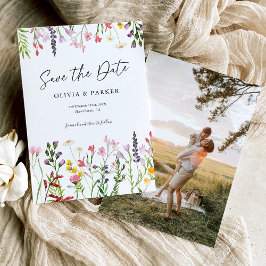 Watercolor Wilde Bloemen Trouw Save the Date