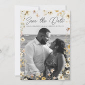 Watercolor Wilde Bloemen Trouwfoto Save The Date (Voorkant)