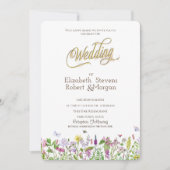 Watercolor Wilde Bloemen Vlinders Bruiloft Kaart (Voorkant)