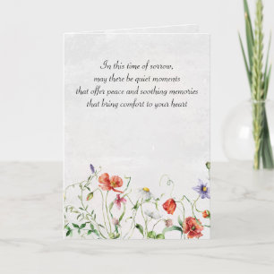 Watercolor Wilde Bloemen Voor Condoleance Kaart
