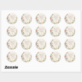 Watercolor Wilde Bloemenkrans Script Bruidsmeisjes Ronde Sticker (Vel)
