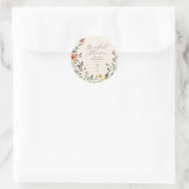 Watercolor Wilde Bloemenkrans Script Bruidsmeisjes Ronde Sticker (Tas)