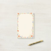 Watercolor wilde bloementuin bloem post-it® notes (Op bureau)