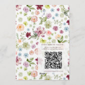 Watercolor Wilde Bloementuin QR Code RSVP Trouwen Kaart (Achterkant)