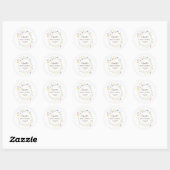 Watercolor wilde bloemenweide frame ronde sticker (Vel)