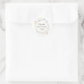 Watercolor wilde bloemenweide frame ronde sticker (Tas)