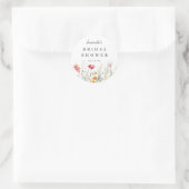 Watercolor Wilde Bruidsdouche Ronde Sticker (Tas)