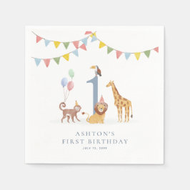 Watercolor Wilde Dieren Wild One Feestservetjes Servet