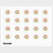Watercolor Wilde Roze Rozen  Ronde Sticker (Vel)