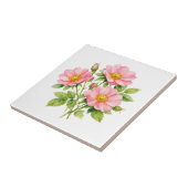 Watercolor wilde roze rozen tegeltje (Zijkant)