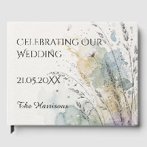 Watercolor Wilde Weide Trouwgastenboek