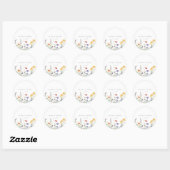 Watercolor Wildebloem Bruiloft Ronde Sticker (Vel)