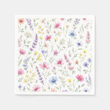 Watercolor Wildebloem Cocktailservet
