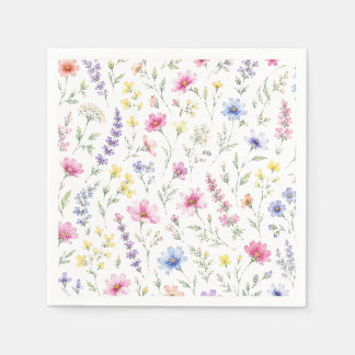 Watercolor Wildebloem Cocktailservet Servet