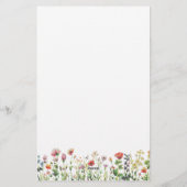 Watercolor Wildebloem Elegante Briefpapier (Achterkant)
