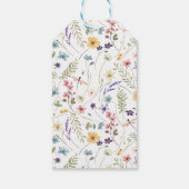 Watercolor Wildebloem Meisje 1e Verjaardag Cadeaulabel (Achterkant)