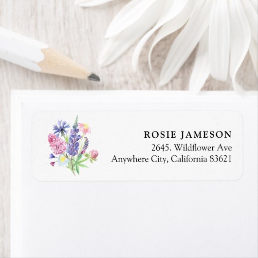 Watercolor Wildebloem Retouradres Label (Insitu)