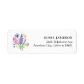 Watercolor Wildebloem Retouradres Label (Voorkant)