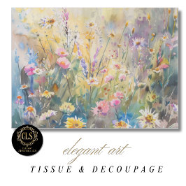 Watercolor Wildebloemen Decoupage Tissuepapier