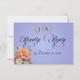 Watercolor Wildebloemen - Hemelblauw RSVP Kaartje