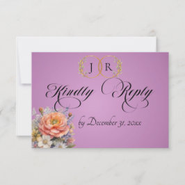 Watercolor Wildebloemen - Lavendel RSVP Kaartje