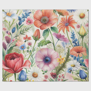 Watercolor Wildebloemen Naadloos Decoupage Papier