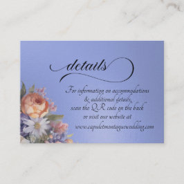 Watercolor Wildebloemen, QR Code - Blauw Informatiekaartje