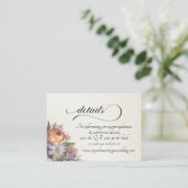 Watercolor Wildebloemen, QR Code - Ivoorkleurig Informatiekaartje (Staand voorkant)