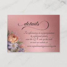 Watercolor Wildebloemen, QR Code - Roségoud