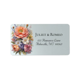 Watercolor Wildebloemen Retouradres Etiket