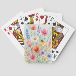 Watercolor Wildebloemen Speelkaarten