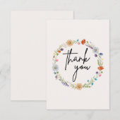 Watercolor Wildebloemenkrans Bedankkaart (Voorkant / Achterkant)