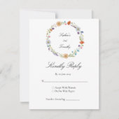 Watercolor Wildebloemenkrans RSVP Kaartje (Voorkant)