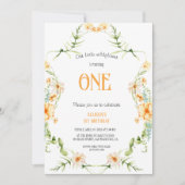 Watercolor Wildflower 1st Birthday Mauve Girl  Kaart (Voorkant)