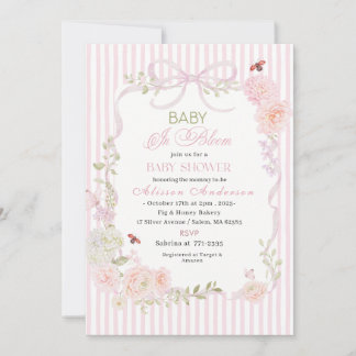 Watercolor Wildflower  Baby in Bloom Baby shower Kaart