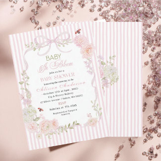 Watercolor Wildflower  Baby in Bloom Baby shower Kaart