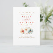 Watercolor Wildflower Boho Earthy Save the Date (Staand voorkant)