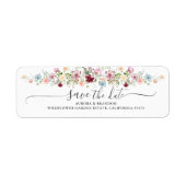 Watercolor Wildflower Boho Garden Wedding  Etiket (Voorkant)