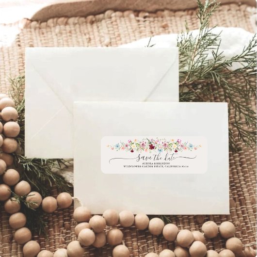 Watercolor Wildflower Boho Garden Wedding  Etiket