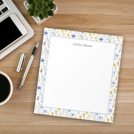 Watercolor Wildflower Borders Notepad Notitieblok