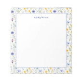 Watercolor Wildflower Borders Notepad Notitieblok (Voorkant)