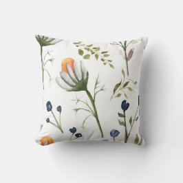 Watercolor Wildflower Botanical Throw Pillow Kussen