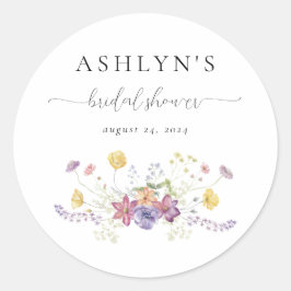 Watercolor Wildflower Bruids Bruiloft Sticker