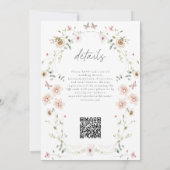 Watercolor Wildflower Butterfly Modern Wedding Kaart (Achterkant)