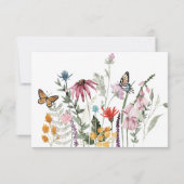 Watercolor Wildflower Butterfly Modern Wedding Save The Date (Achterkant)